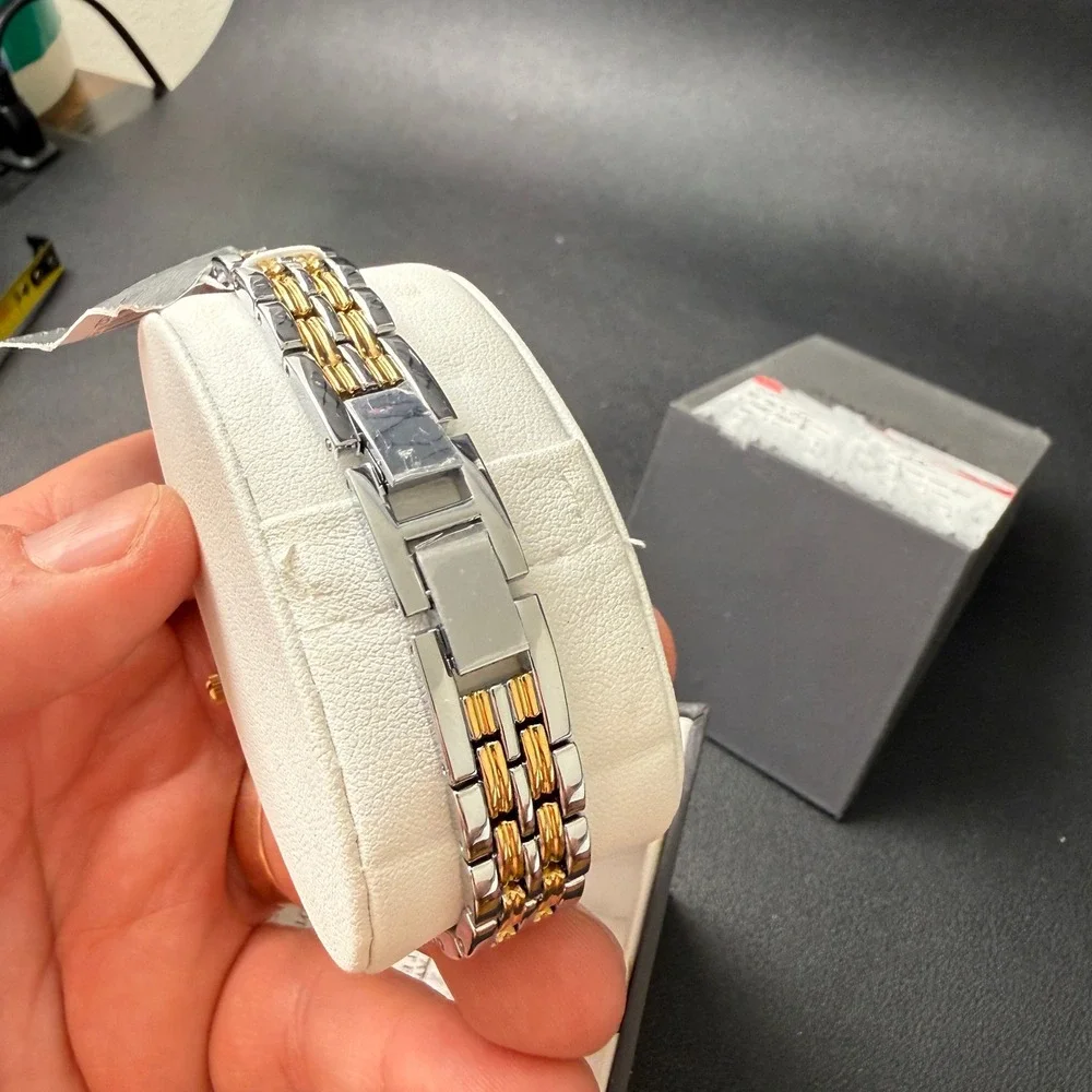 MSRP $65 Armitron 75/5304TTB‎ Women's Two Tone Bracelet Quartz Watch New Batter